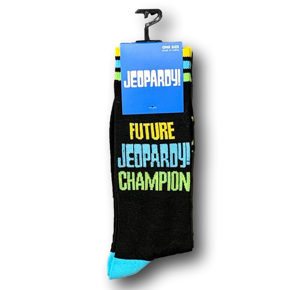 3/$20 Jeopardy Game Show "Future Jeopardy Champion" Funny Crew Socks - NWT